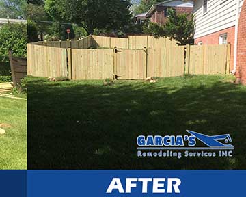before and after hardwood fences installation